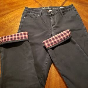 Womens Natural Reflections Fleece Lined Jeans/Black